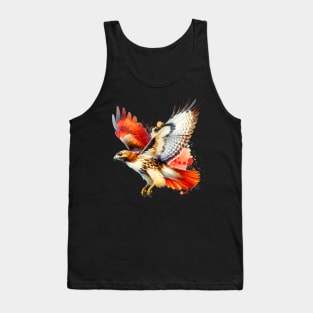 Watercolor Flying Red Tailed Hawk Tank Top